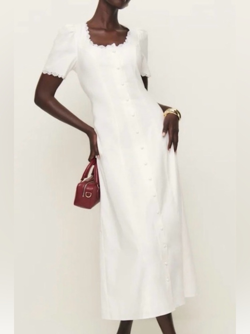 REFORMATION Alida Dress in White